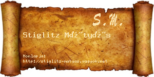 Stiglitz Mátyás névjegykártya